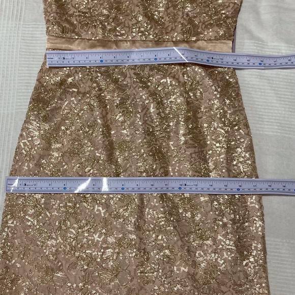 JS Collections Maisie Illusion Column Gown in Rose Gold - Picture 5 of 16